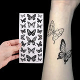Popxstar 1 Sheet Waterproof Temporary Tattoo Sticker 3D Butterfly Fake Tattoo Flash Transfer Tatoo Leg Arm Hand Foot For Women Body Art