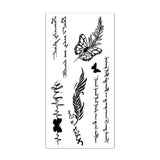 Popxstar 1 Sheet Black Flower Butterfly Temporary Tattoos For Women Men Wild Plant Fake Tattoo Sticker Adults Face Hands Body Art Tatoo