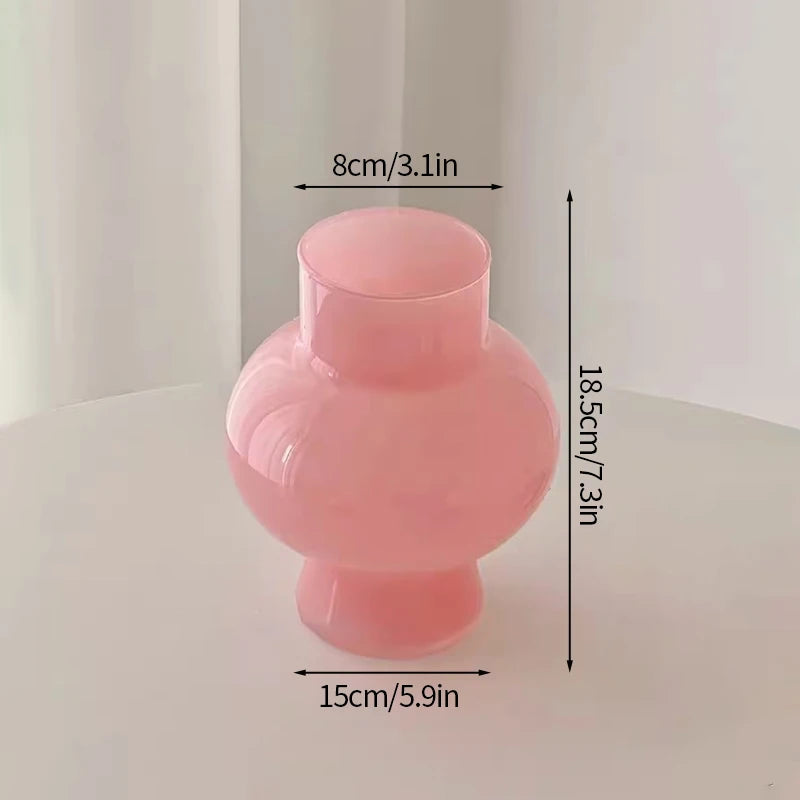 Popxstar Glass Flower Vase Creative Vase Decorative Hydroponic Flower Container Nordic Style Flower Vases Desktop Flower Bottle Decor