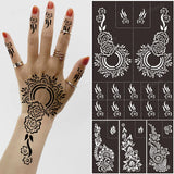 Popxstar Professional Henna Stencil Temporary Hand Tattoo Body Art Sticker Template Wedding Tool India Flower Mandala Tattoo Stencil New