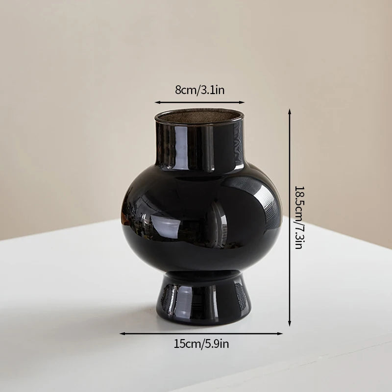Popxstar Glass Flower Vase Creative Vase Decorative Hydroponic Flower Container Nordic Style Flower Vases Desktop Flower Bottle Decor