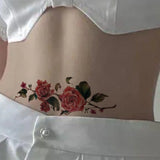 Popxstar Tattoo sticker for women's chest rose belly covering sticker 1 sheet size 12-19 cm