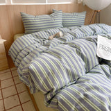 Popxstar Nordic sling Cotton Pink Stripes Duvet Cover 150x200 Size Girl's Room housse Skin friendly Breathable Comforter Sets