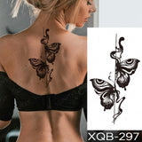 Popxstar Waterproof Temporary Tattoo Sticker Old School Moth Butterfly Tatto Compass Flowers Wing Clock Body Art Arm Fake Sleeve Tatoo