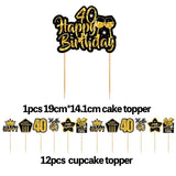 30 40 50 60 Years Old Cake Topper Happy Birthday Party Decoration Adult Anniversary 30th 40th 50th 60th Birthday Cake Decoration