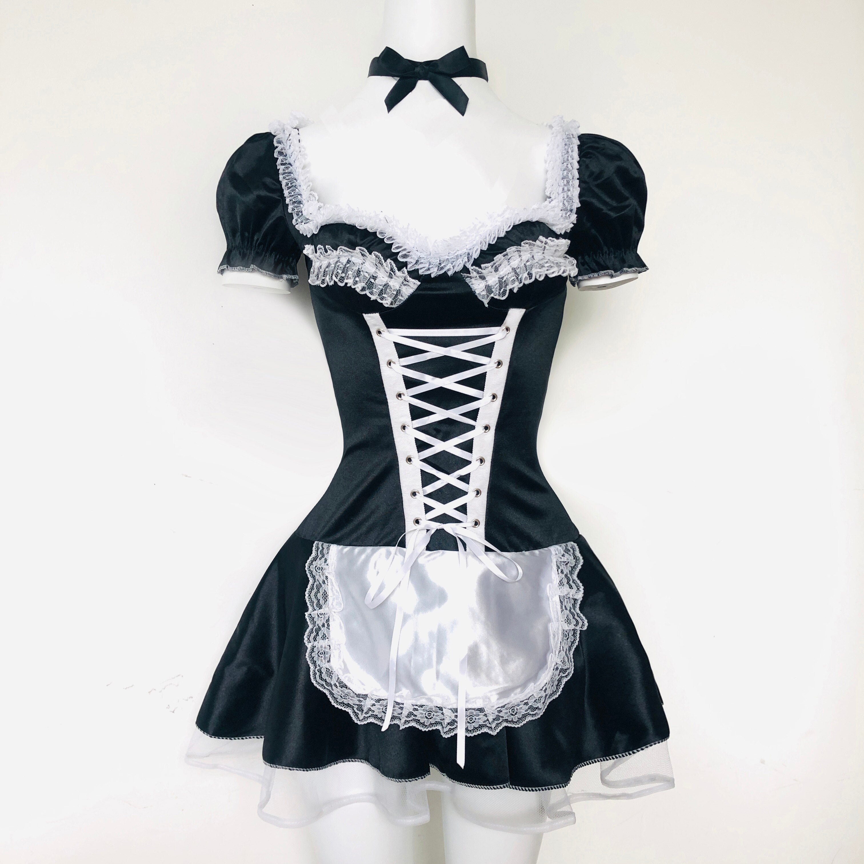 Popxstar Plus Size Cosplay S-6XL Sexy Costumes for Halloween Women's Exotic Maids Dress French Maid Costume Cosplay Maid Outfit Roleplay