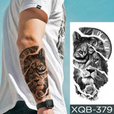 Popxstar Waterproof Temporary Tattoo Sticker Forest Lion Tiger Bear Flash Tattoos Women Leopard Wolf Crown Body Art Arm Fake Tatoo Men