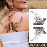 Popxstar Waterproof Temporary Tattoo Sticker Old School Moth Butterfly Tatto Compass Flowers Wing Clock Body Art Arm Fake Sleeve Tatoo