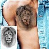 Popxstar Africa Serengeti Lion Temporary Tattoo Black Indian Warrior Waterproof Flash Tattoo Sticker Tribal Mighty Tiger Tatoo Men Women