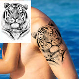 Popxstar Africa Serengeti Lion Temporary Tattoo Black Indian Warrior Waterproof Flash Tattoo Sticker Tribal Mighty Tiger Tatoo Men Women