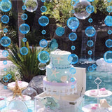 Popxstar 2m Ocean Theme Bubble Garlands Mermaid Birthday Banner Under The Sea Happy Birthday Party Decor Kids Girls Babyshower Supplies