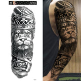 Popxstar Teenagers over Knee Tattoo Men Small Men's Tattoos Waterproof Temporary Tattoo Sticker Anubis Ancient Egypt Dog Roma Clock Eye Full Arm Fake Tatto Flash Tatoo Sleeve for Men Women