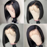 Popxstar Short Bob Wig Bone Straight Bob Wig Lace Front Human Hair Wigs For Women HD Lace Frontal Wig Glueless Wig Human Hair 180%