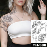 Popxstar Waterproof Temporary Tattoo Sticker I Love You Flash Tattoos Lip Print Butterfly Flowers Body Art Arm Fake Sleeve Tatoo Women
