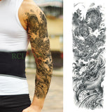 Popxstar Teenagers over Knee Tattoo Men Small Men's Tattoos Waterproof Temporary Tattoo Sticker Anubis Ancient Egypt Dog Roma Clock Eye Full Arm Fake Tatto Flash Tatoo Sleeve for Men Women
