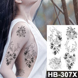 Popxstar Waterproof Temporary Tattoo Sticker I Love You Flash Tattoos Lip Print Butterfly Flowers Body Art Arm Fake Sleeve Tatoo Women