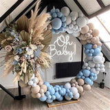 Popxstar Doubled Pearl Tiffany Blue Balloons Garland Arch Wedding Valentines Ball Decoration Matte White Ballon Kit Birthday Baby Shower