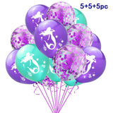 Popxstar 2m Ocean Theme Bubble Garlands Mermaid Birthday Banner Under The Sea Happy Birthday Party Decor Kids Girls Babyshower Supplies