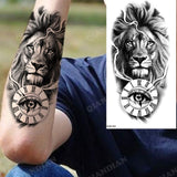 Popxstar New Waterproof Temporary Tattoo Sticker Forest Lion King Tiger Skull Flash Man Wolf Dragon Body Art Arm Fake Tattoos Women