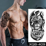 Popxstar Waterproof Temporary Tattoo Sticker Lion Family Flash Tatto Tiger Wolf Moon Crown Flower Body Art Arm Fake Tatoo Men Women