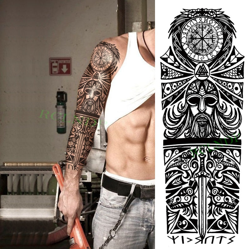 Popxstar Teenagers over Knee Tattoo Men Small Men's Tattoos Waterproof Temporary Tattoo Sticker Anubis Ancient Egypt Dog Roma Clock Eye Full Arm Fake Tatto Flash Tatoo Sleeve for Men Women