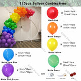 Popxstar 7Ft-23Ft Matte Red Yellow Green Rainbow Color Balloons Garland Arch Kit Kid Birthday Party Baby Shower Decoration Purple Ballon