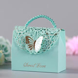 Popxstar 50pcs 3D Stereoscopic Flowers and Butterflies Wedding Favors Gift Bag for Guests Baby Shower Candy Box Birthday Party Candy Bag