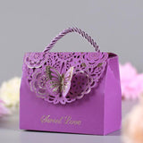 Popxstar 50pcs 3D Stereoscopic Flowers and Butterflies Wedding Favors Gift Bag for Guests Baby Shower Candy Box Birthday Party Candy Bag