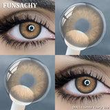 1Pair Colored Contact Lenses For Eye Brown Color Lens Blue Eyes Contact Makeup Beauty Colored Pupils Gray Natural Lens