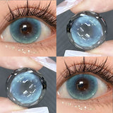 Popxstar Korean Hot Sale Colored Contact  Lenses with Myopia Degree Grade 0.00- 8.00 Blue Green Beauty Pupilentes 2Pcs Soft Lens