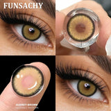 1 Pair Brown Color Contact Lenses Natural Eye Contacts Gray Pupils Beautiful Blue Color Lens Yearly Cosmetics Eye Lens