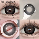 Popxstar  1 Pair Black Lenses Korean Lenses Colored Contact Lenses Myopia Lenses Black Eye Lenses with Degree High Quality