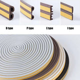 Popxstar 5m/10m Door Seal Strip Diep Self-adhesive Draft Stopper Tape Window Weather Stripping Insulation Noise Rubber Sealing Strip