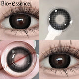 Popxstar  1 Pair Black Lenses Korean Lenses Colored Contact Lenses Myopia Lenses Black Eye Lenses with Degree High Quality