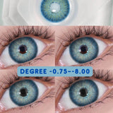 Popxstar 1Pair Myopia Lenses Color Contact Lenses for Eyes Lenses With Diopters Prescription Fashion Lenses Blue Eye Lenses