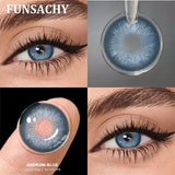 1 Pair ANDRONI Colored Contact Lenses 14.5mm Big Eyes Softlens Natural Gray Pupils Yearly Cosmetics Blue Color Lens
