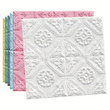 popxstar 35*35cm Ceiling Roof Decoration Wallpaper Self-adhesive Bedroom 3D Waterproof Background Wall Wallpaper
