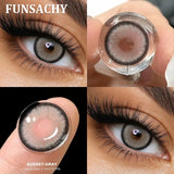 1 Pair Brown Color Contact Lenses Natural Eye Contacts Gray Pupils Beautiful Blue Color Lens Yearly Cosmetics Eye Lens