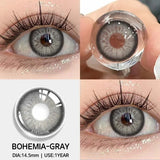 Popxstar 1 Pair Colored Contact Lenses for Eyes Blue Lenses Natural Gray and Green Fashion Contact Lenses Brown Eye Contacts