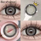Popxstar  1 Pair Black Lenses Korean Lenses Colored Contact Lenses Myopia Lenses Black Eye Lenses with Degree High Quality