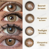 Popxstar 1 Pair Natural Brown Lenses Colored Contact Lenses Brown Lenses Natural Eye Lenses with High Quality Natural Lens