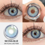Popxstar 1 Pair Colored Contact Lenses for Eyes Blue Lenses Natural Gray and Green Fashion Contact Lenses Brown Eye Contacts