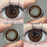 Popxstar Colored Contact Lens Nature Brown 2 Pcs Year New Lenses with Myopia Degree Grade 0.00- 8.00 Soft Lens 