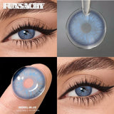 1 Pair ANDRONI Colored Contact Lenses 14.5mm Big Eyes Softlens Natural Gray Pupils Yearly Cosmetics Blue Color Lens