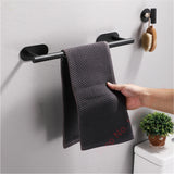 Popxstar Wall Mount Toilet Towel Paper Holder Adhesive Black Silver Kitchen Roll Paper Stand Hanging Napkin Rack Bathroom Accessories WC