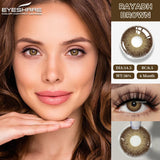 Popxstar  1 Pair soft Lenses Colored Contact Beauty Colored Pupils Green Contact Lenses Natural Look Lenses Women Brown Pupils