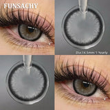 1 Pair Black Brown Color Contact Lenses for Eyes Beautiful Natural Eye Contacts Gray Pupils Yearly Eye Makeup Softlens