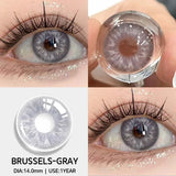 Popxstar 1 Pair Colored Contact Lenses for Eyes Blue Lenses Natural Gray and Green Fashion Contact Lenses Brown Eye Contacts