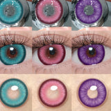 Popxstar 1 Pair Colorcon Colored Contact Lenses for Eyes Brown Eye Lenses Green Eye Lenses Blue Lenses High Quality Lenses