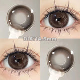 Popxstar Colored Contact Lens Nature Brown 2 Pcs Year New Lenses with Myopia Degree Grade 0.00- 8.00 Soft Lens